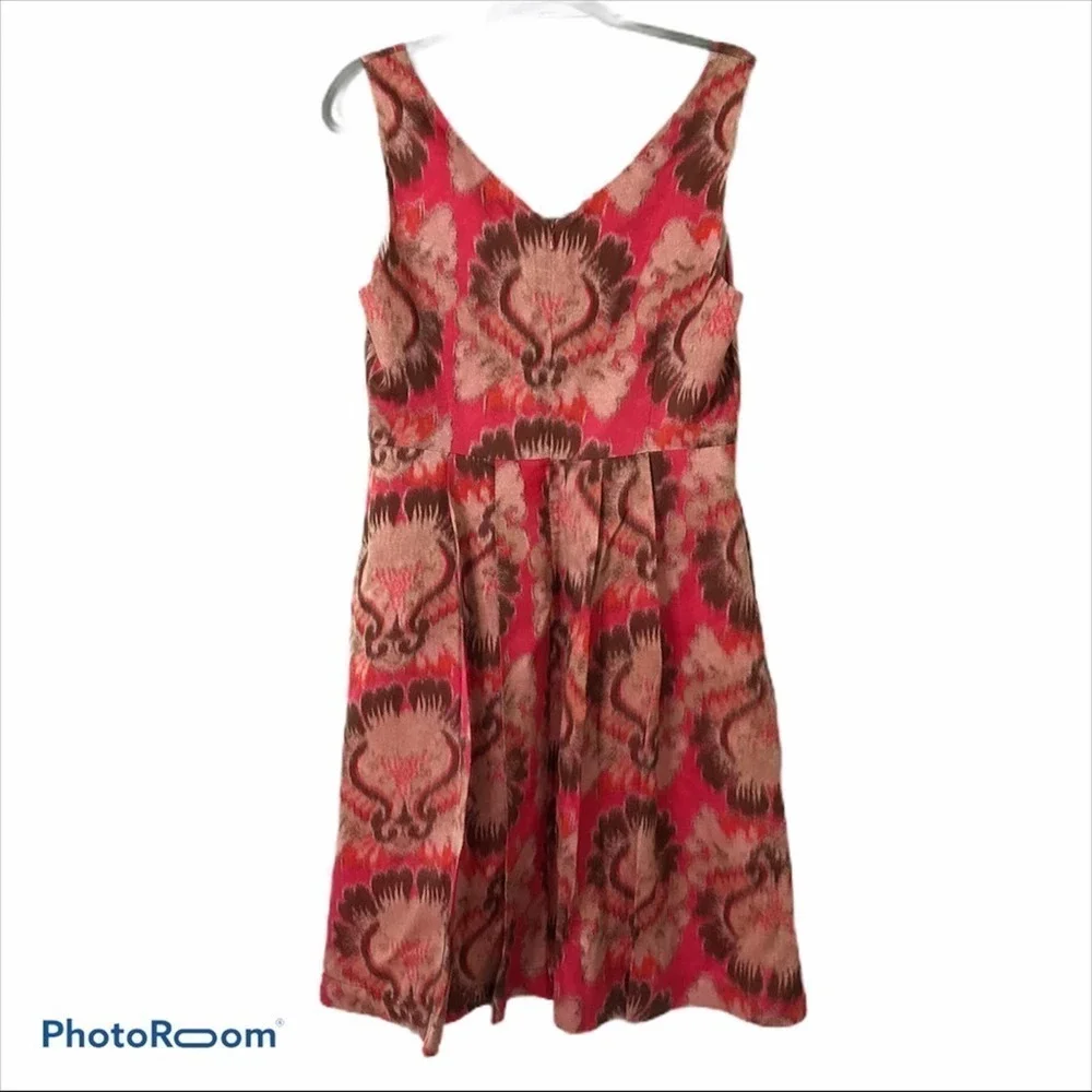 Tory Burch red printed silk Aline dress